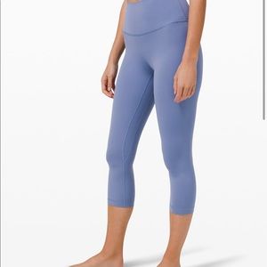 purple lululemon align highrise crop 21’